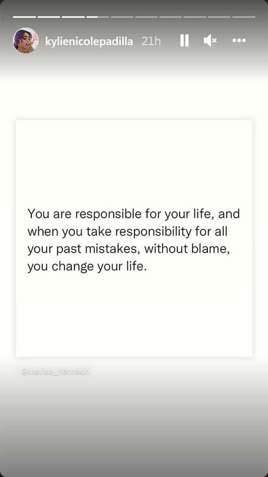 Trending si Kylie Padilla dahil sa post tungkol sa past mistakes: “You are responsible for your life” Trending si Kylie Padilla dahil sa post tungkol sa past mistakes: “You are responsible for your life”