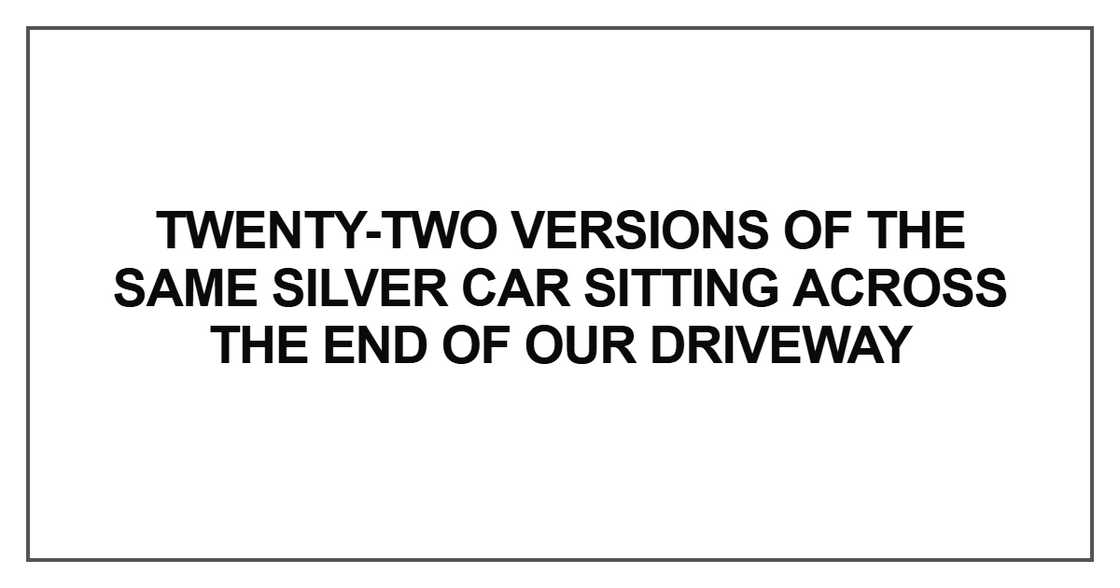 Twenty-two versions of the same silver car Twenty-two versions of the same silver car
