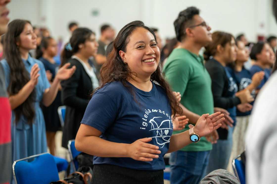 A group of people celebrating