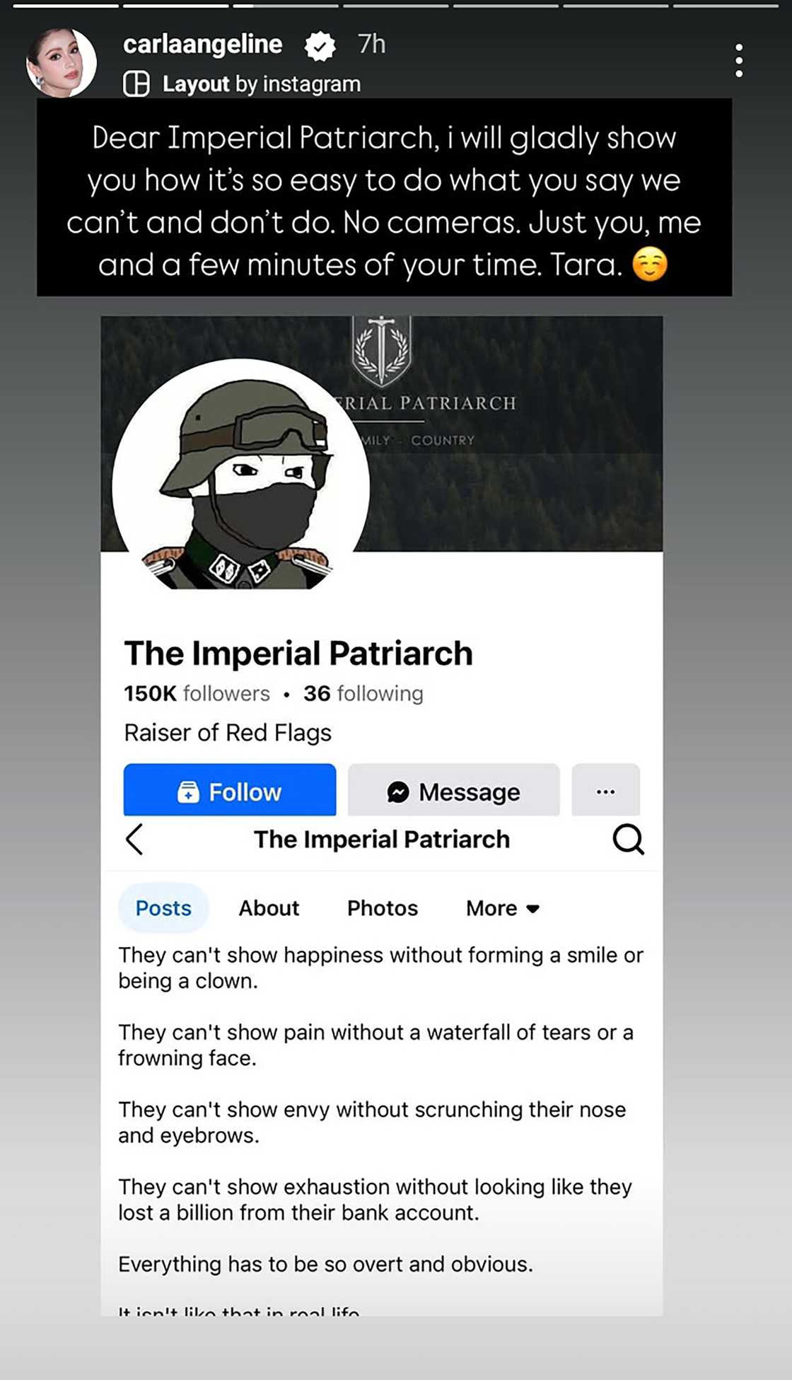 Carla Abellana, hinamon ang “Imperial Patriarch”: “How it's so easy to do what you say we can't” Carla Abellana, hinamon ang “Imperial Patriarch”: “How it's so easy to do what you say we can't”