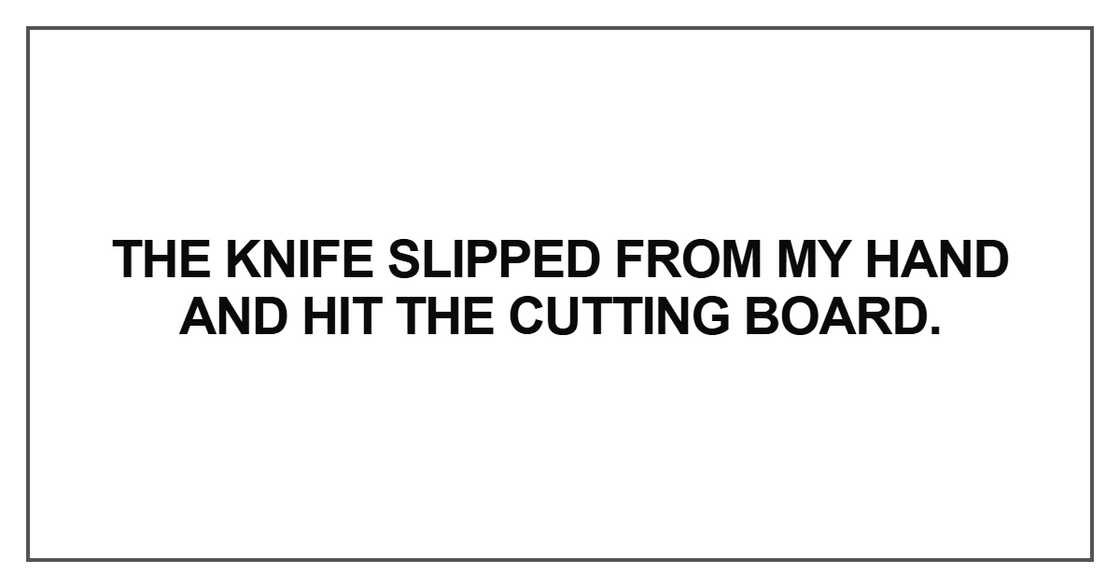 The knife slipped from my hand The knife slipped from my hand