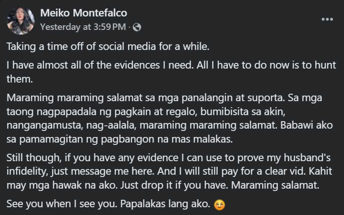 Meiko, magpapahinga muna sa socmed matapos ma-ospital: "Papalakas lang ako" Meiko, magpapahinga muna sa socmed matapos ma-ospital: "Papalakas lang ako"