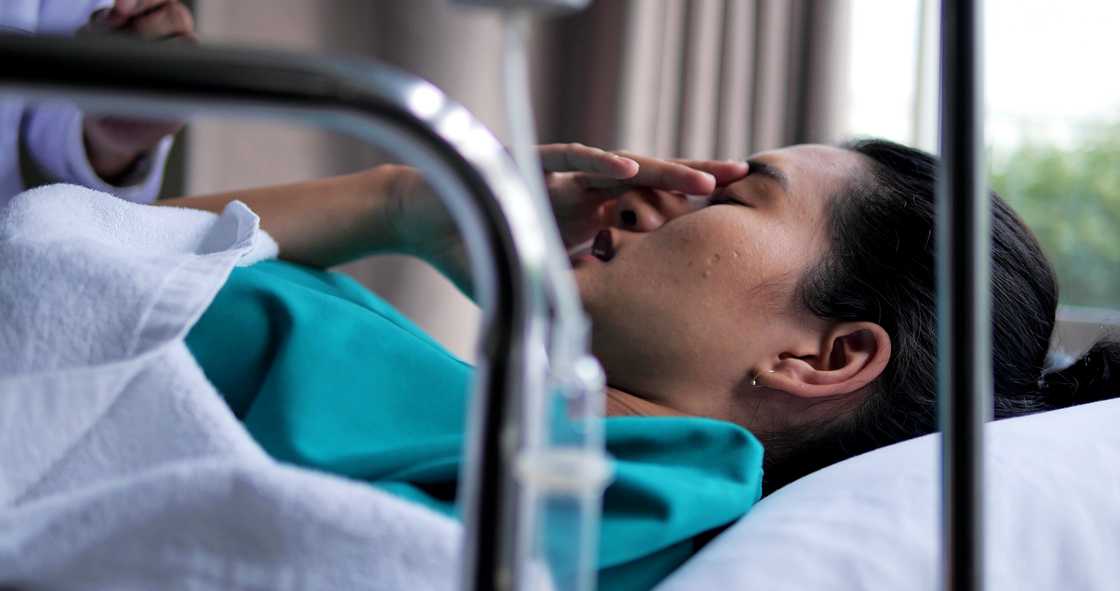 A lady in hospital