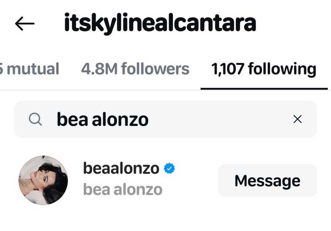 Netizens, napansing hindi naka-follow si Bea Alonzo kay Kyline Alcantara