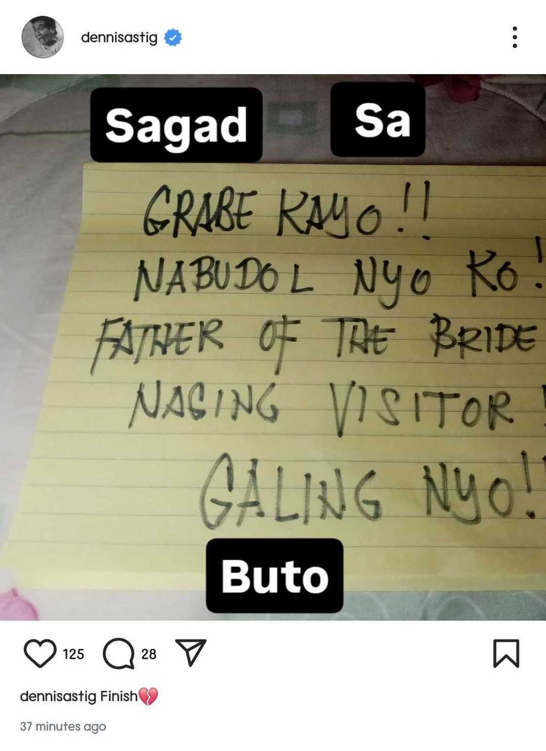 Dennis Padilla, usap-usapan dahil sa "father of the bride naging visitor" na post Dennis Padilla, usap-usapan dahil sa "father of the bride naging visitor" na post