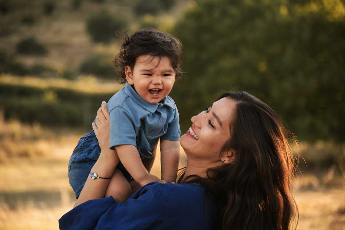 A mother and her son
