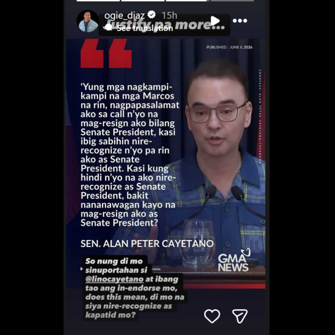 Ogie Diaz, kinuwestyon si Cayetano sa “resign call” at ibinalik ang usaping kapatid Ogie Diaz, kinuwestyon si Cayetano sa “resign call” at ibinalik ang usaping kapatid