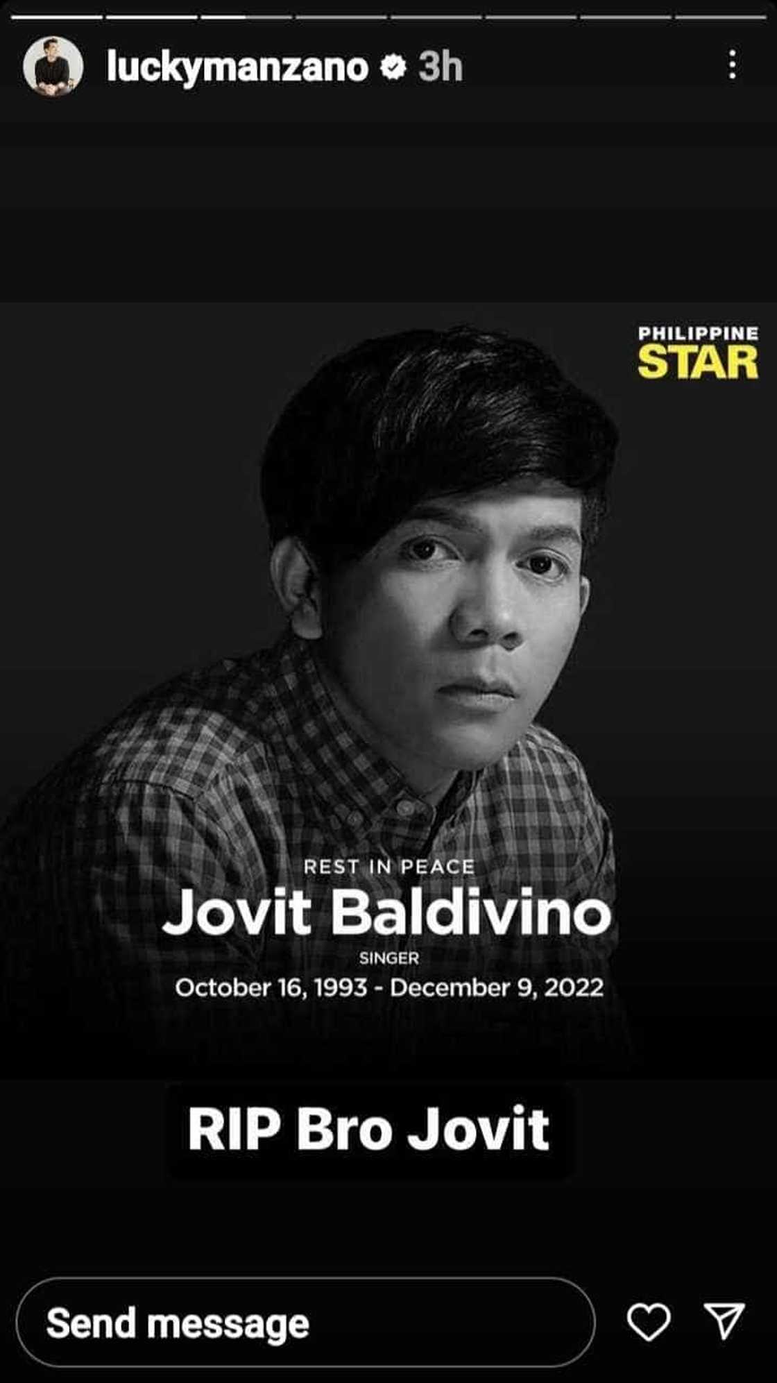 Celebrities, may posts ukol kay Jovit Baldivino; ilan sa kanila, nagulat sa pagpanaw ng singer Celebrities, may posts ukol kay Jovit Baldivino; ilan sa kanila, nagulat sa pagpanaw ng singer