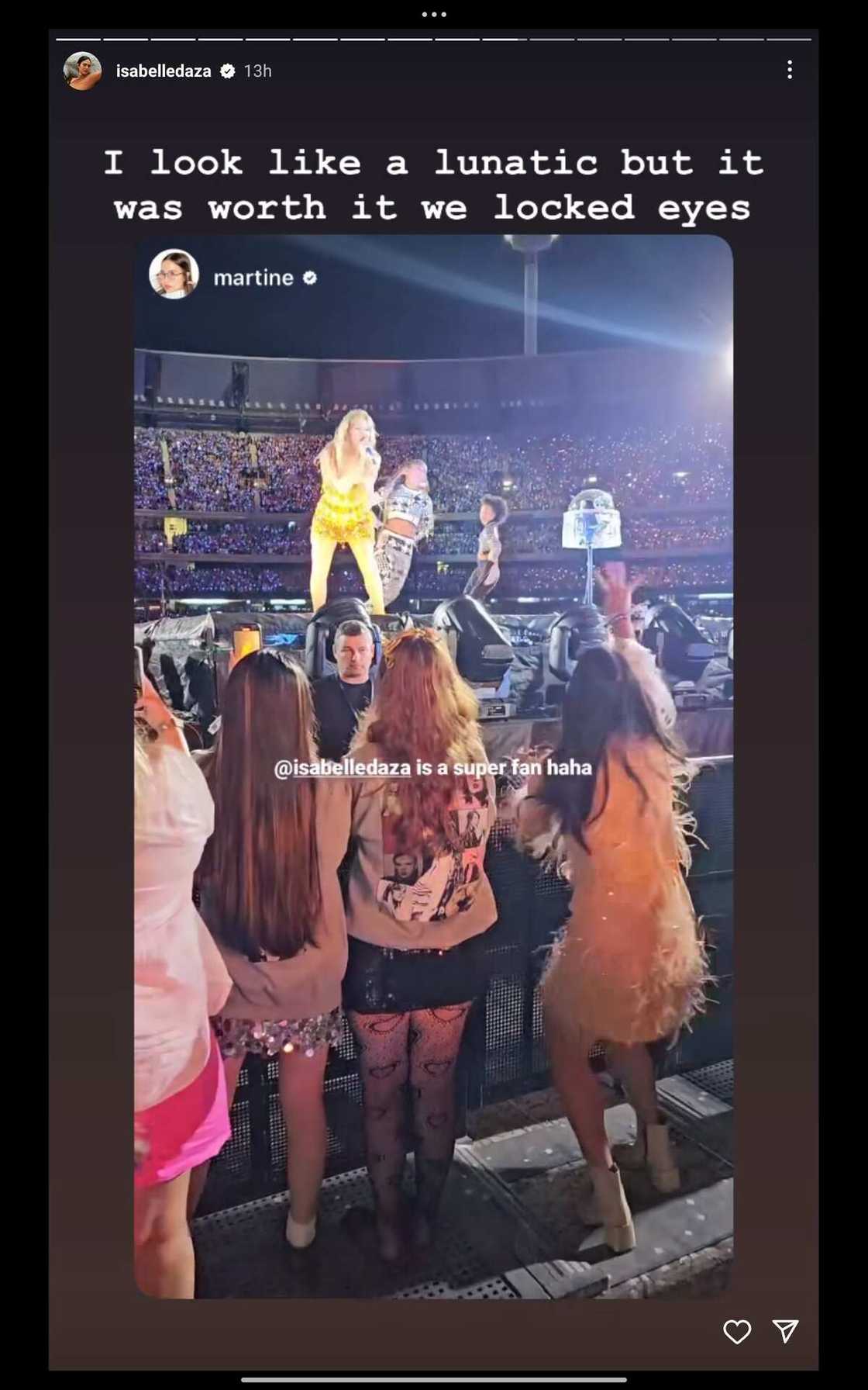 Isabel Daza, kinaaliwan sa kanyang fan girl moment sa Taylor Swift concert Isabel Daza, kinaaliwan sa kanyang fan girl moment sa Taylor Swift concert