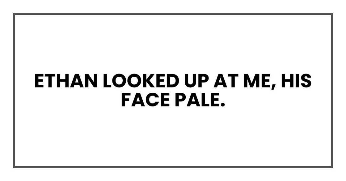 Ethan looked up at me, his face pale. Ethan looked up at me, his face pale.