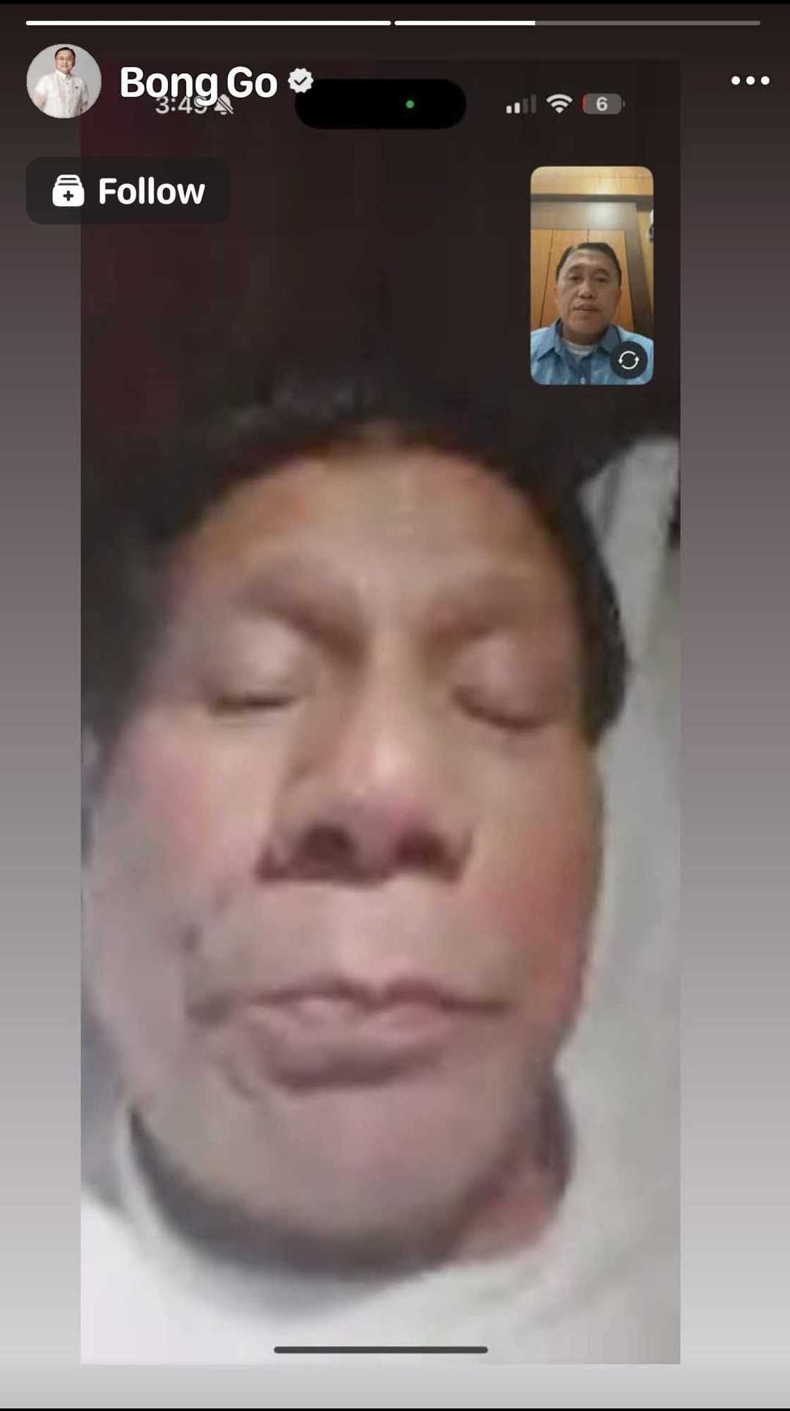 Sen. Bong Go, naka-video call si dating Pangulong Rodrigo Duterte Sen. Bong Go, naka-video call si dating Pangulong Rodrigo Duterte