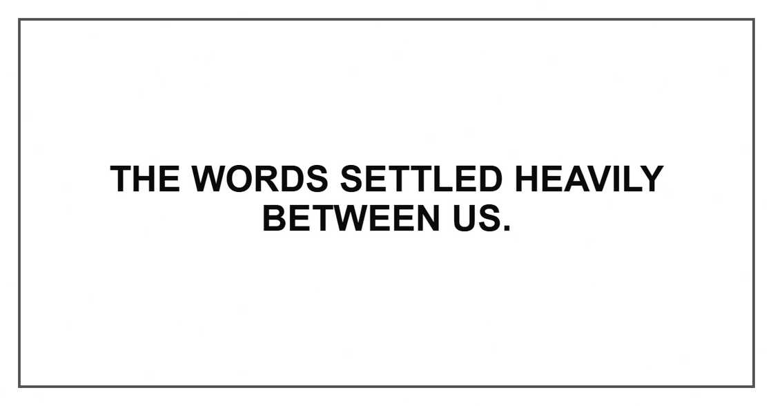 The words settled heavily between us.