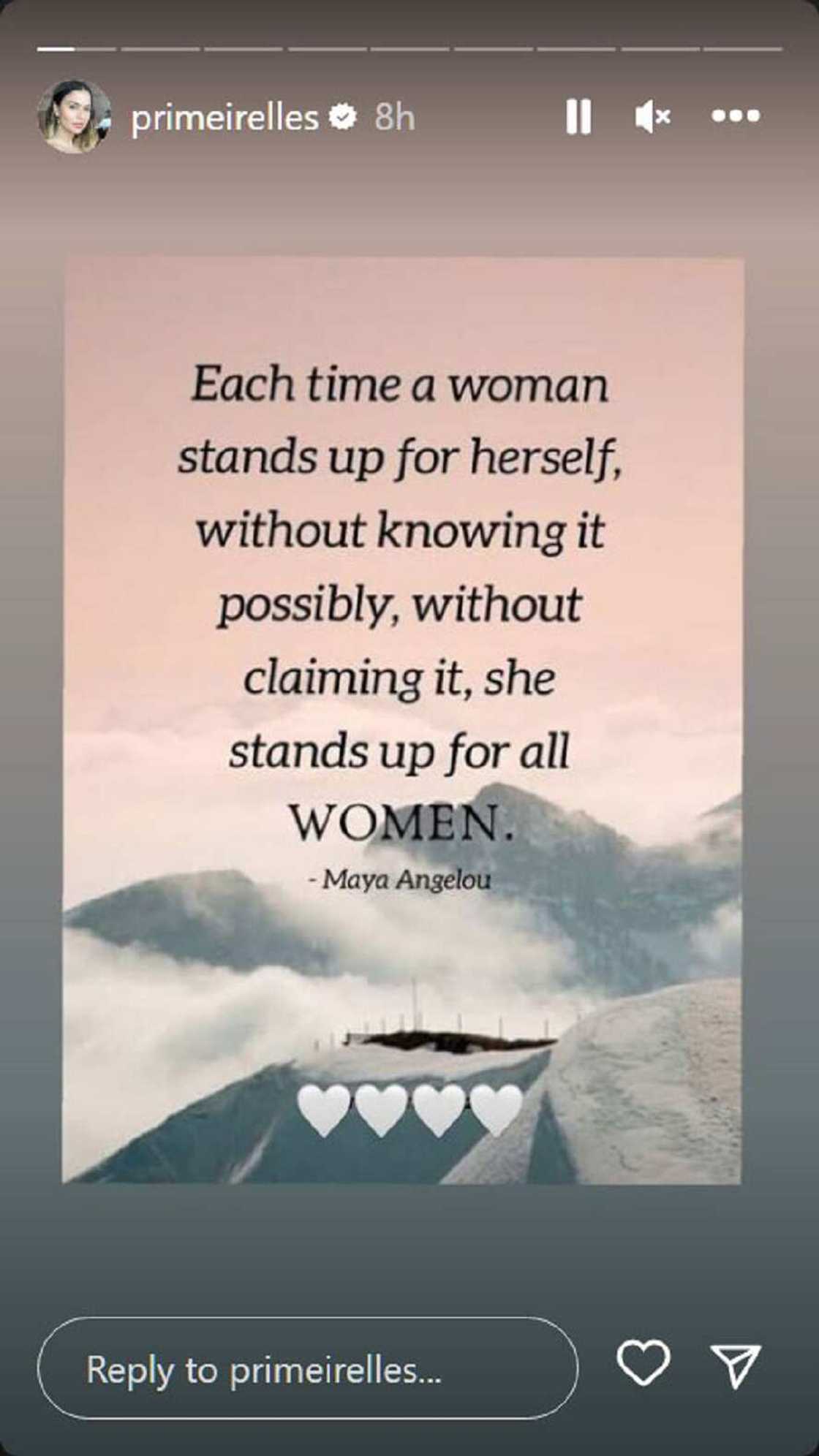 Priscilla Meirelles, nag-post ukol sa women empowerment matapos niyang mag-upload ng ilang cryptic posts Priscilla Meirelles, nag-post ukol sa women empowerment matapos niyang mag-upload ng ilang cryptic posts