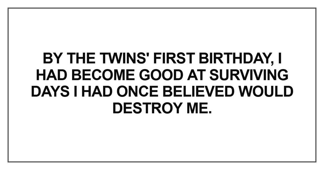 By the twins' first birthday By the twins' first birthday