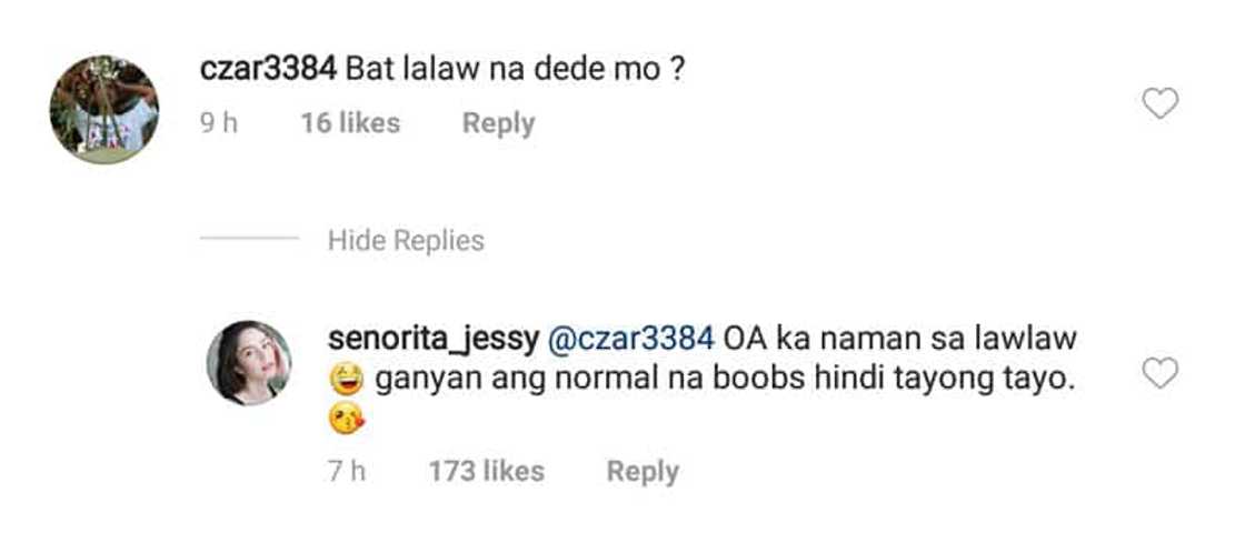 Jessy Mendiola receives 'lawlaw' comment about her chest, she responds with a bang Jessy Mendiola receives 'lawlaw' comment about her chest, she responds with a bang