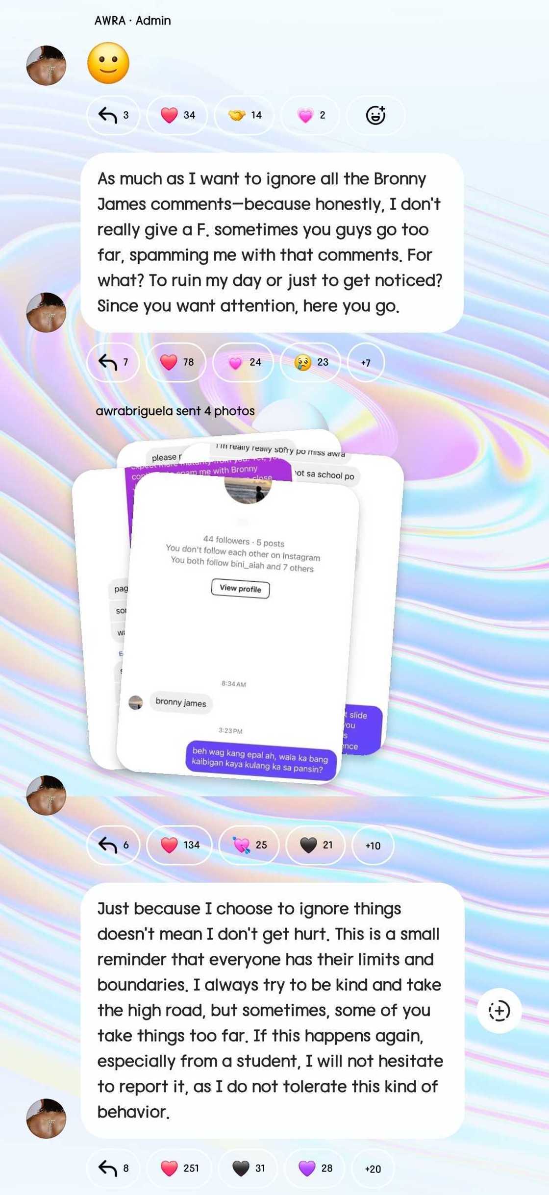 Awra Briguela sa mga 'Bronny James' comment sa kanya: "Sometimes you guys go too far" Awra Briguela sa mga 'Bronny James' comment sa kanya: "Sometimes you guys go too far"