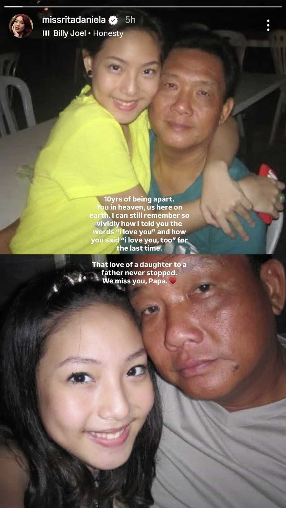 Rita Daniela pens a heartfelt tribute to her late father: "10 years of being apart" Rita Daniela pens a heartfelt tribute to her late father: "10 years of being apart"