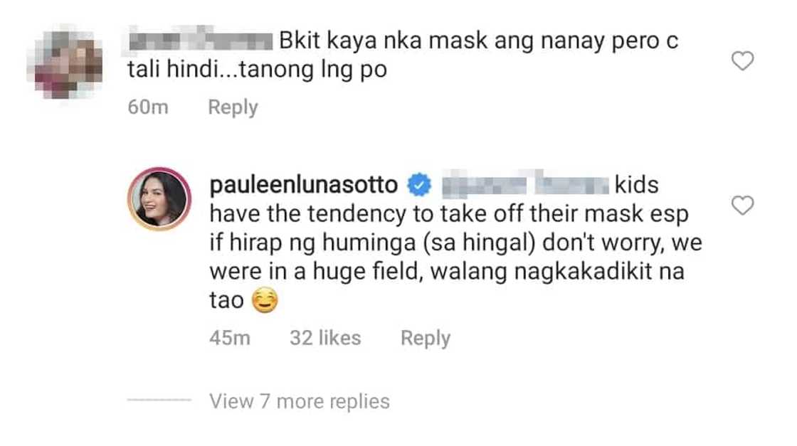 Pauleen Luna, sinagot ang netizen na pumuna sa hindi pagsuot ni baby Tali ng mask Pauleen Luna, sinagot ang netizen na pumuna sa hindi pagsuot ni baby Tali ng mask