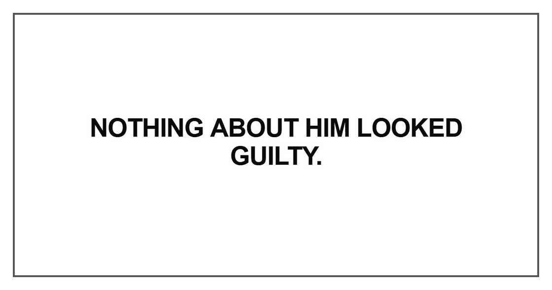 Nothing about him looked guilty