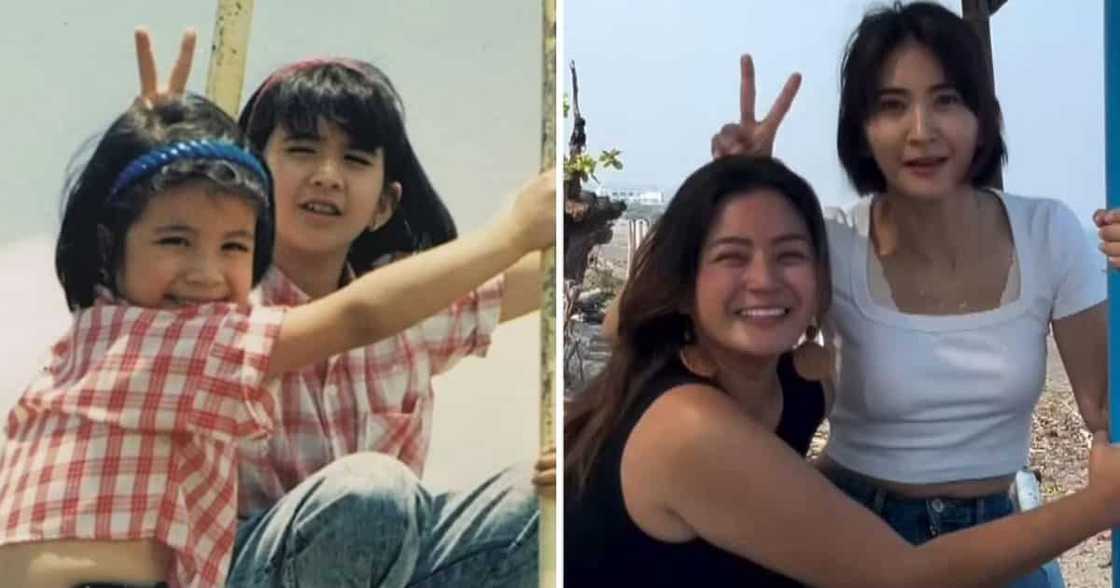 Rica Peralejo, shinare sa socmed pag-recreate ng throwback pic nila ng kapatid na si Paula Peralejo