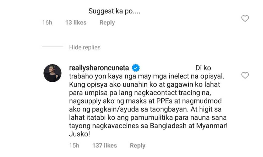 Sharon Cuneta, isa-isang sinupalpal ang bashers ng COVID-post niya: "No. 1 tayo pero sa di magaling" Sharon Cuneta, isa-isang sinupalpal ang bashers ng COVID-post niya: "No. 1 tayo pero sa di magaling"