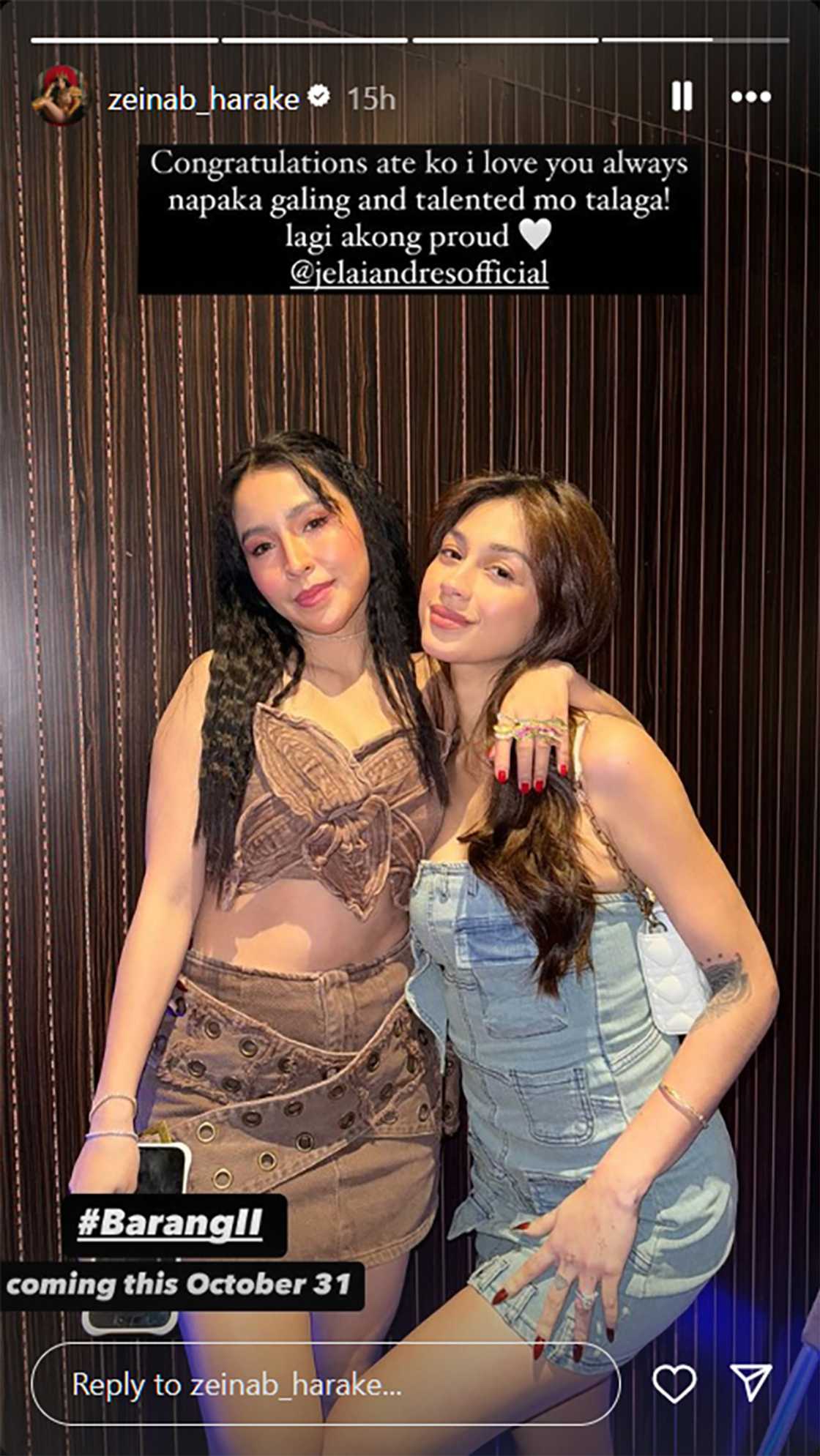 Zeinab Harake, kinongratulate si Jelai Andres sa pagganap sa “Barang” Zeinab Harake, kinongratulate si Jelai Andres sa pagganap sa “Barang”