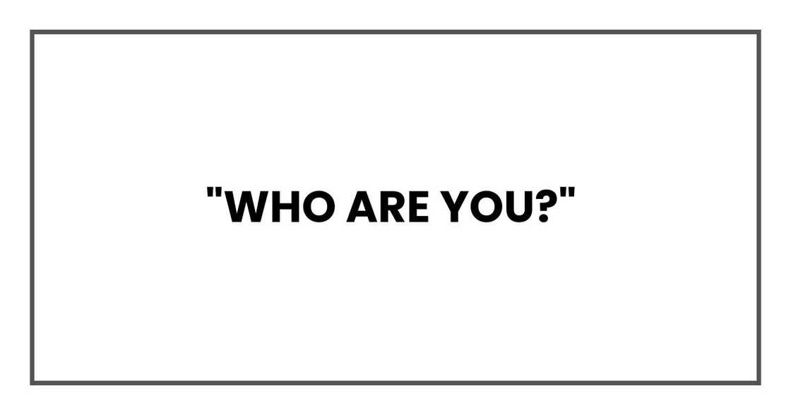 "Who are you?" "Who are you?"