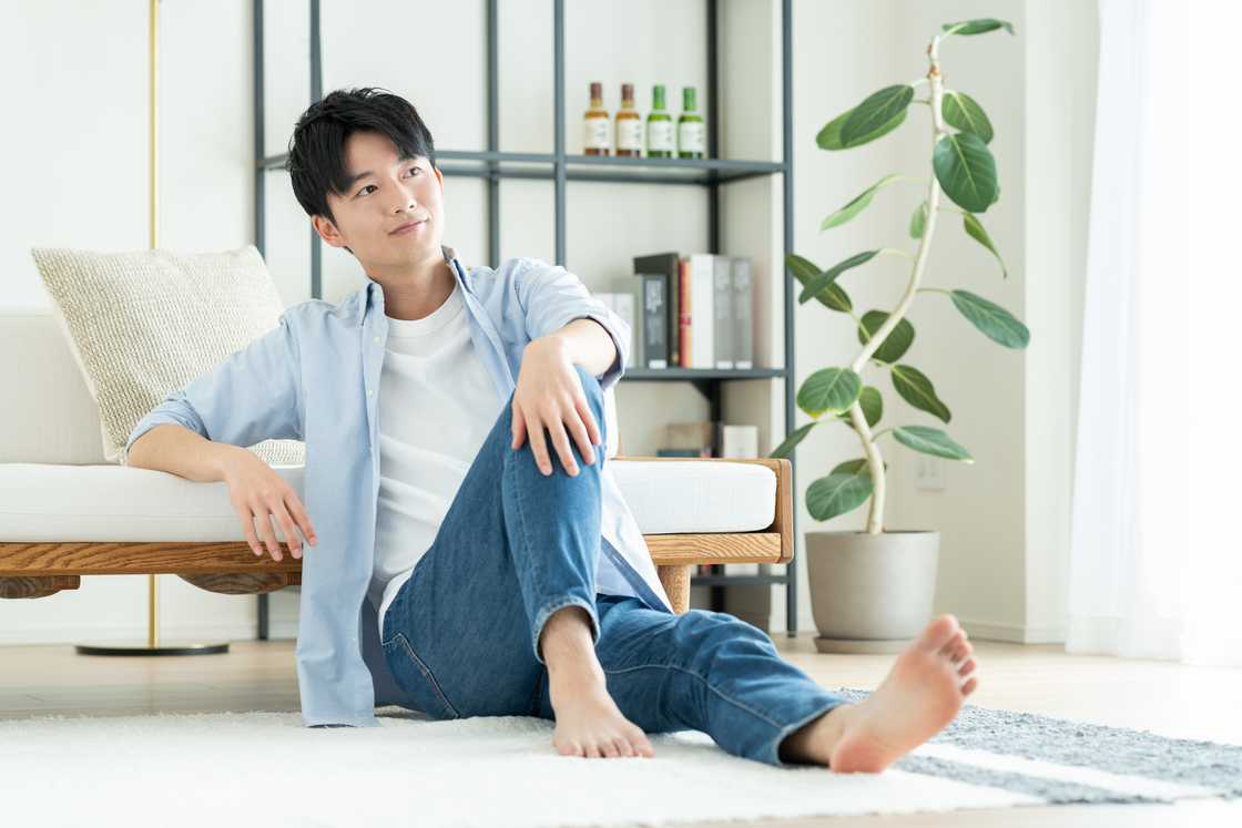 A relaxed man reflecting on his life A relaxed man reflecting on his life