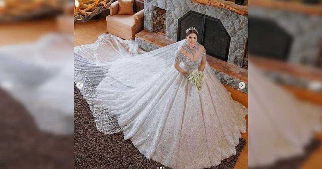 Ara Mina, kabogera ang peg sa mala-prinsesang wedding gown gawa ni Leo Almodal