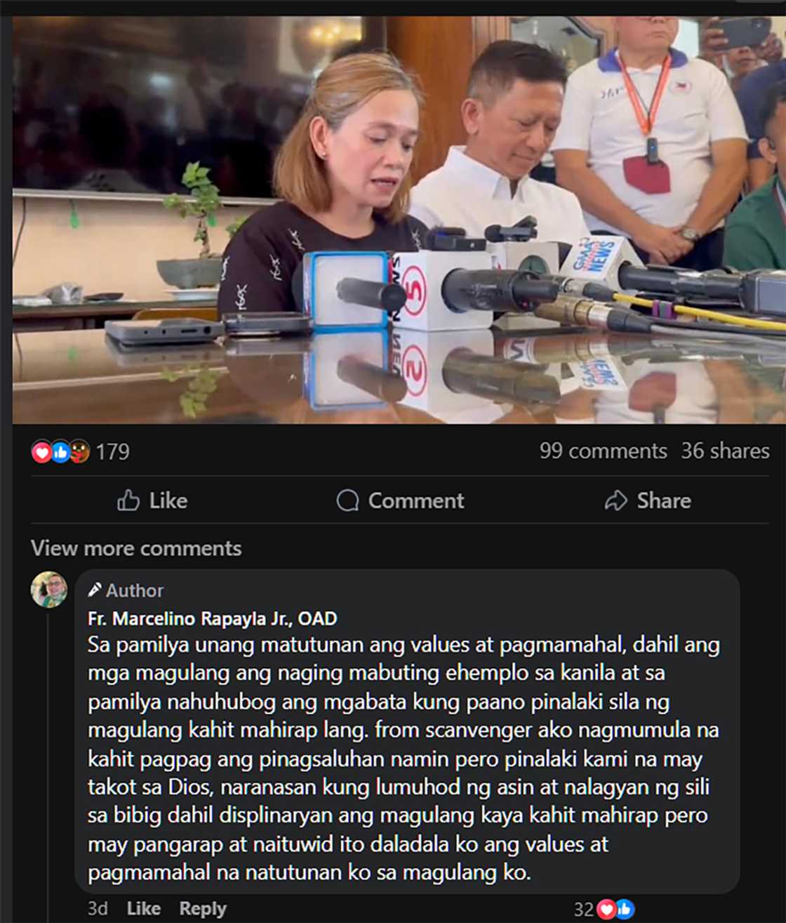 Pari, sa komento sa post ukol Carlos at Mrs. Yulo, binigyang-diin niya kahalagahan ng pagmamahal