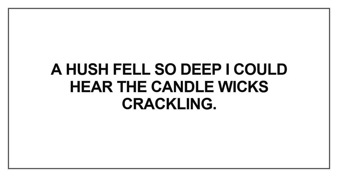 A hush fell so deep
