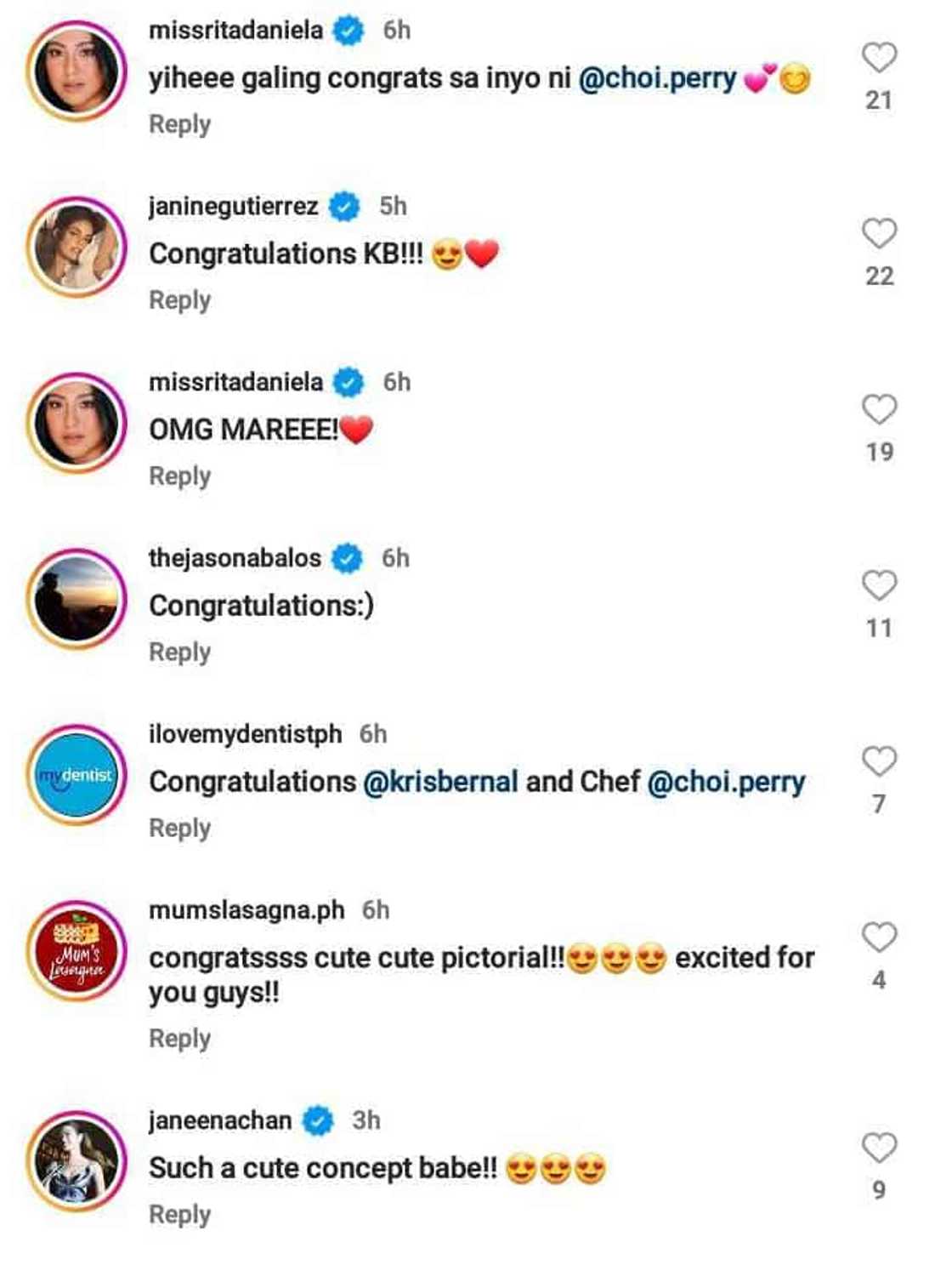 Celebrities react to Kris Bernal's pregnancy announcement: “Congratulations”