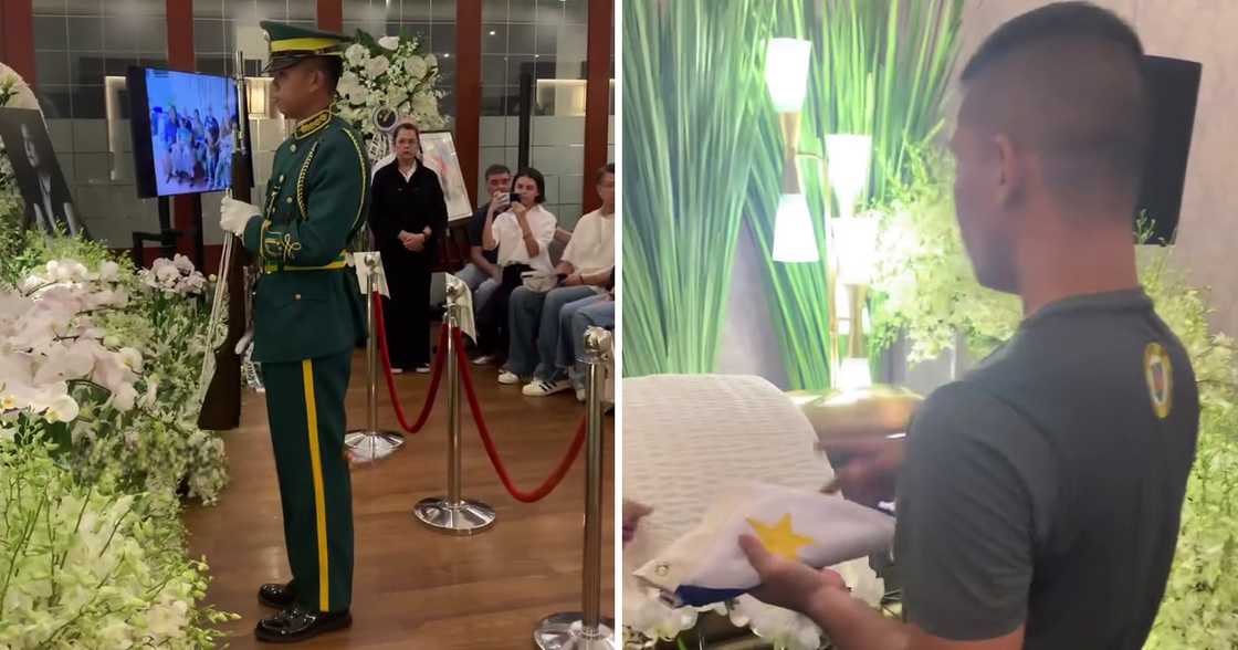 Ate Guy, binigyang-pugay ng militar sa unang gabi ng lamay; Philippine flag, ipinatong sa kabaong Ate Guy, binigyang-pugay ng militar sa unang gabi ng lamay; Philippine flag, ipinatong sa kabaong