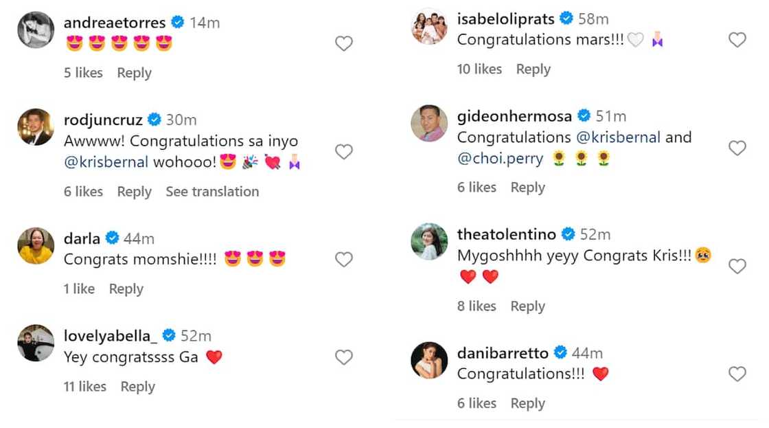 Celebrities congratulate Kris Bernal, Perry Choi as the couple welcome their first baby Celebrities congratulate Kris Bernal, Perry Choi as the couple welcome their first baby