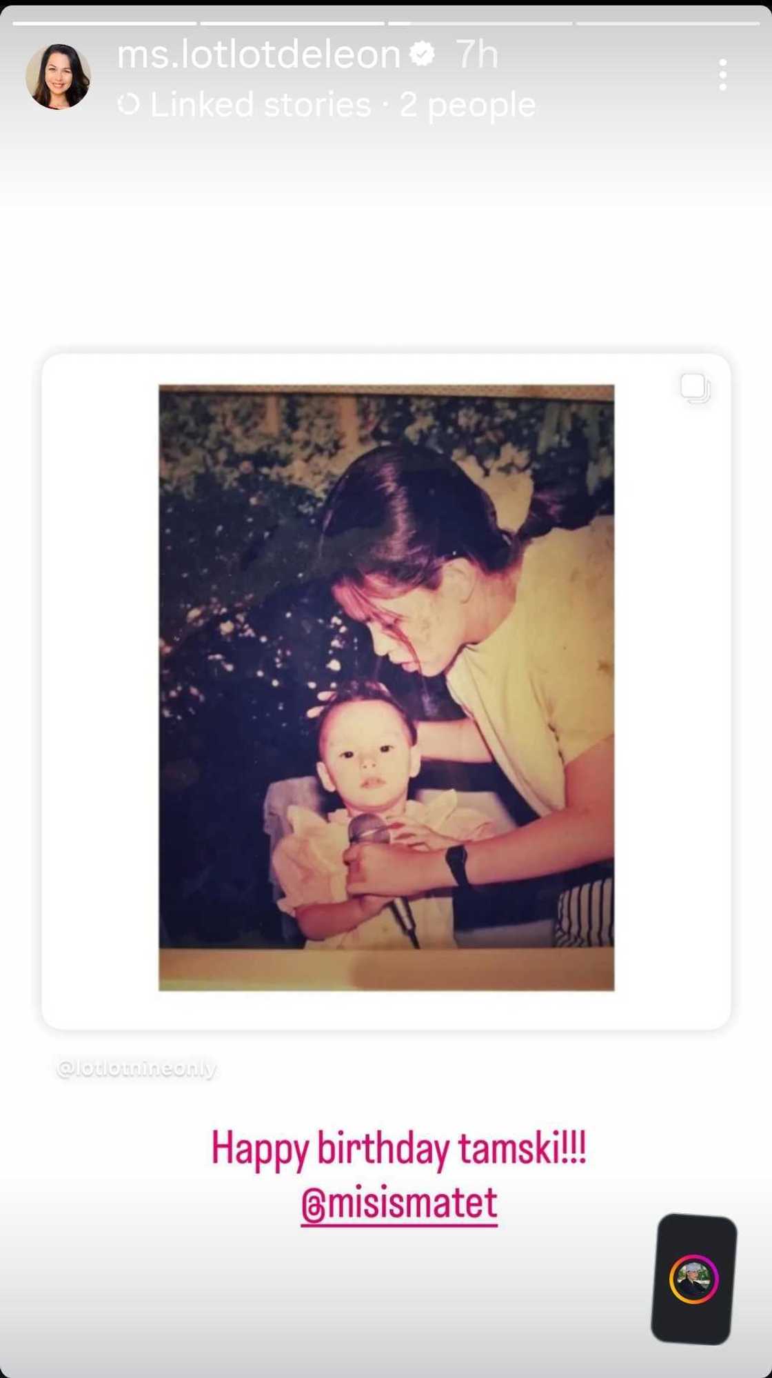 Lotlot de Leon marks Matet's birthday with warm, nostalgic post; Matet sweetly replies