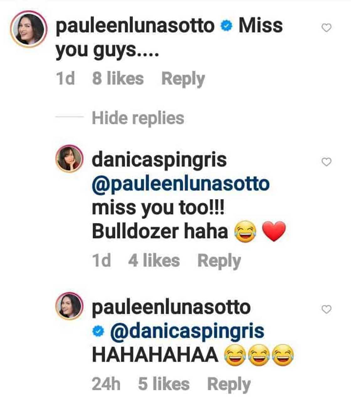 Pauleen Luna, Danica Sotto admit missing each other after Sotto family's getaway Pauleen Luna, Danica Sotto admit missing each other after Sotto family's getaway