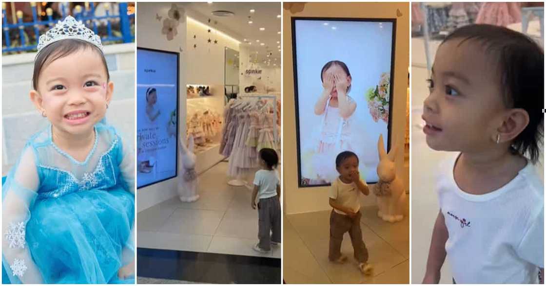 Sarina Hilario, nagulat nang makita ang sarili sa LED screen ng isang kilalang dress shop