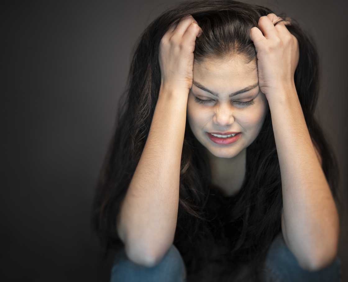 A frustrated young woman