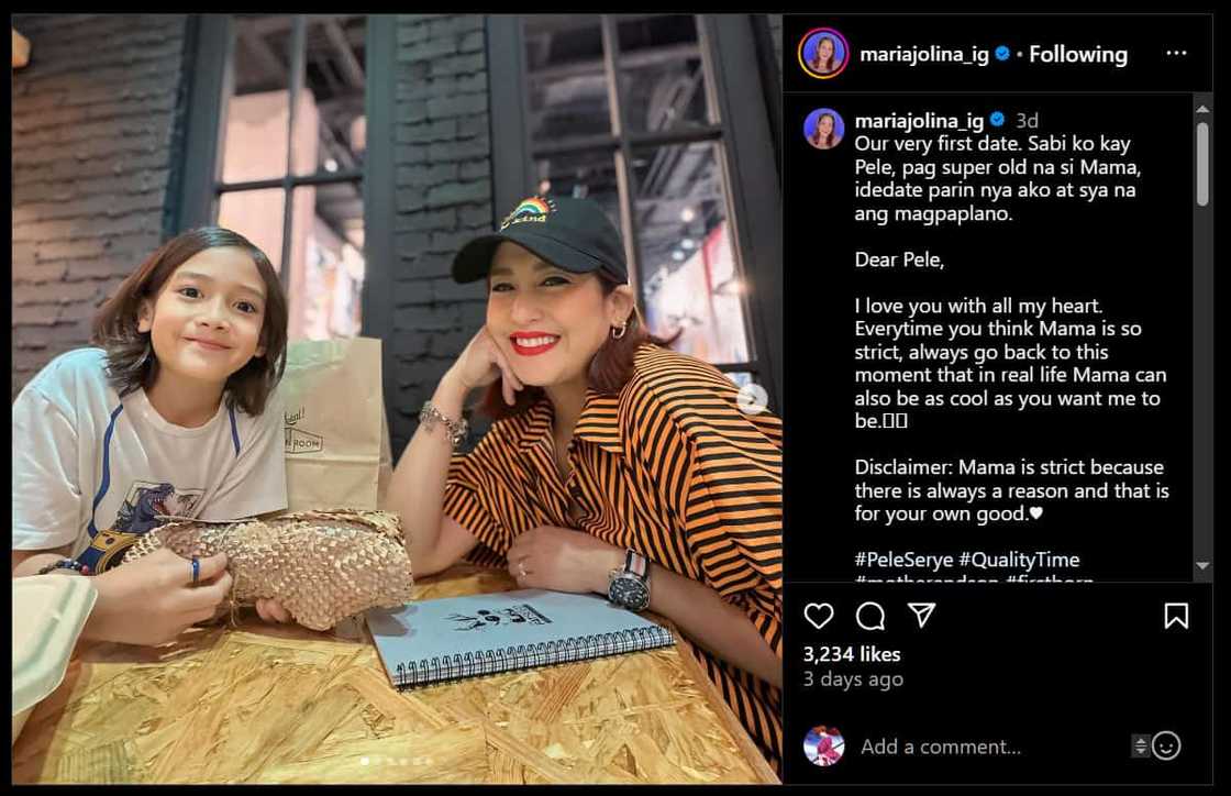 Jolina Magdangal, shinare pic ng first date nila ng anak na si Pele: “I love you with all my heart”