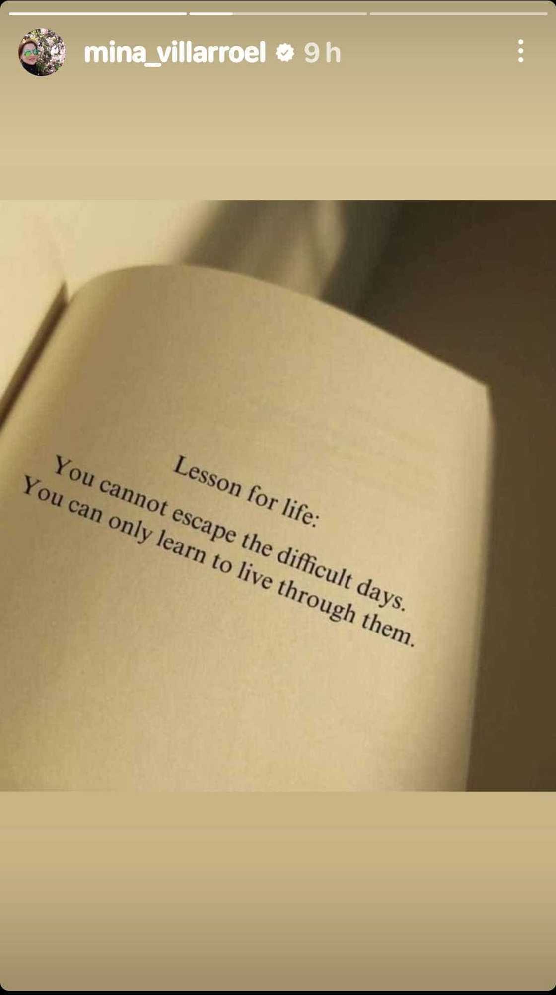 Carmina Villarroel shares meaningful quote about facing difficult days Carmina Villarroel shares meaningful quote about facing difficult days