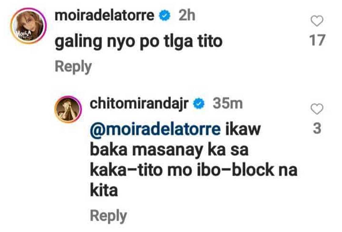 Chito Miranda, makulit na sinagot ang muling pagtawag sa kanya ni Moira dela Torre ng “tito” Chito Miranda, makulit na sinagot ang muling pagtawag sa kanya ni Moira dela Torre ng “tito”