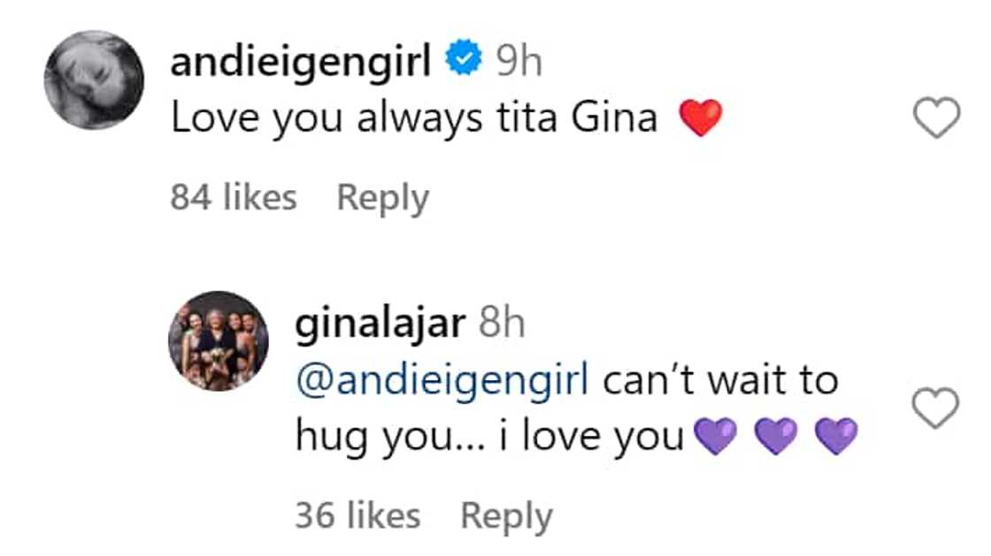 Andi Eigenmann, nagkomento sa sweet message ni Gina Alajar para kay Jaclyn Jose: “Love you always” Andi Eigenmann, nagkomento sa sweet message ni Gina Alajar para kay Jaclyn Jose: “Love you always”