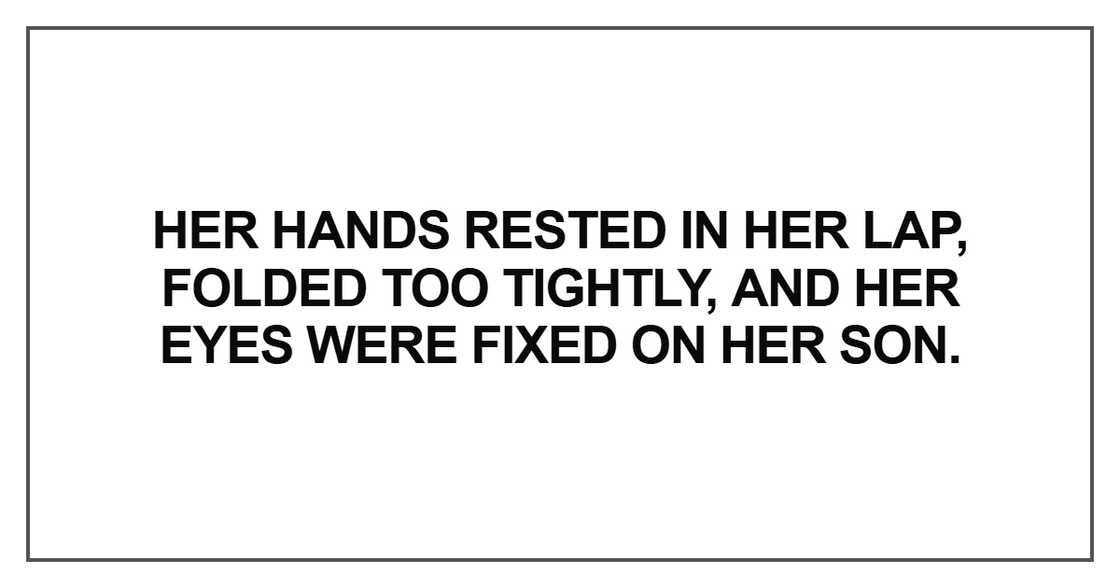 Her hands rested in her lap