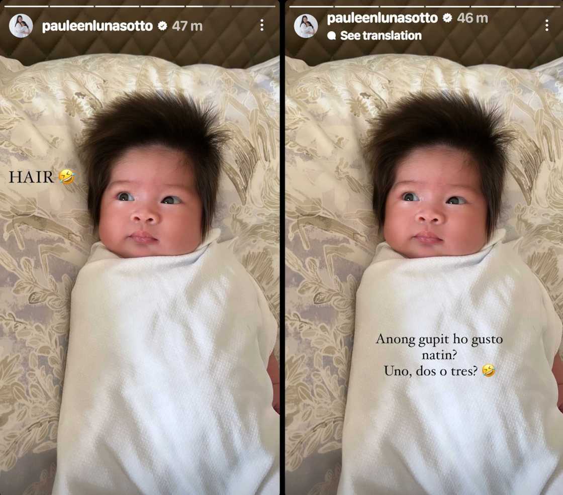 Pauleen Luna, may kwelang caption sa bagong pic ni Baby Mochi: “Anong gupit ho”