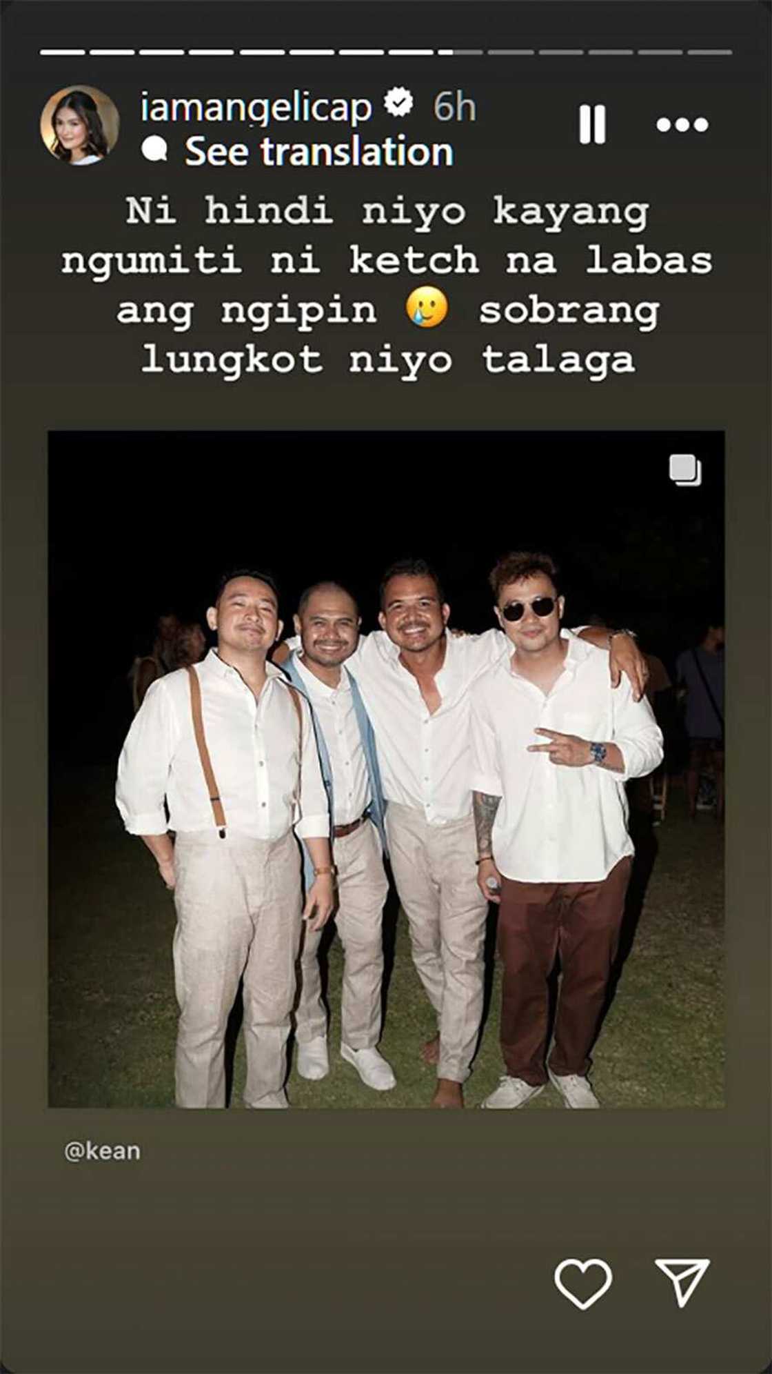 Angelica Panganiban, pabirong pinuna ang di pag-ngiti nina Kean at Ketchup sa pic: “Lungkot niyo” Angelica Panganiban, pabirong pinuna ang di pag-ngiti nina Kean at Ketchup sa pic: “Lungkot niyo”