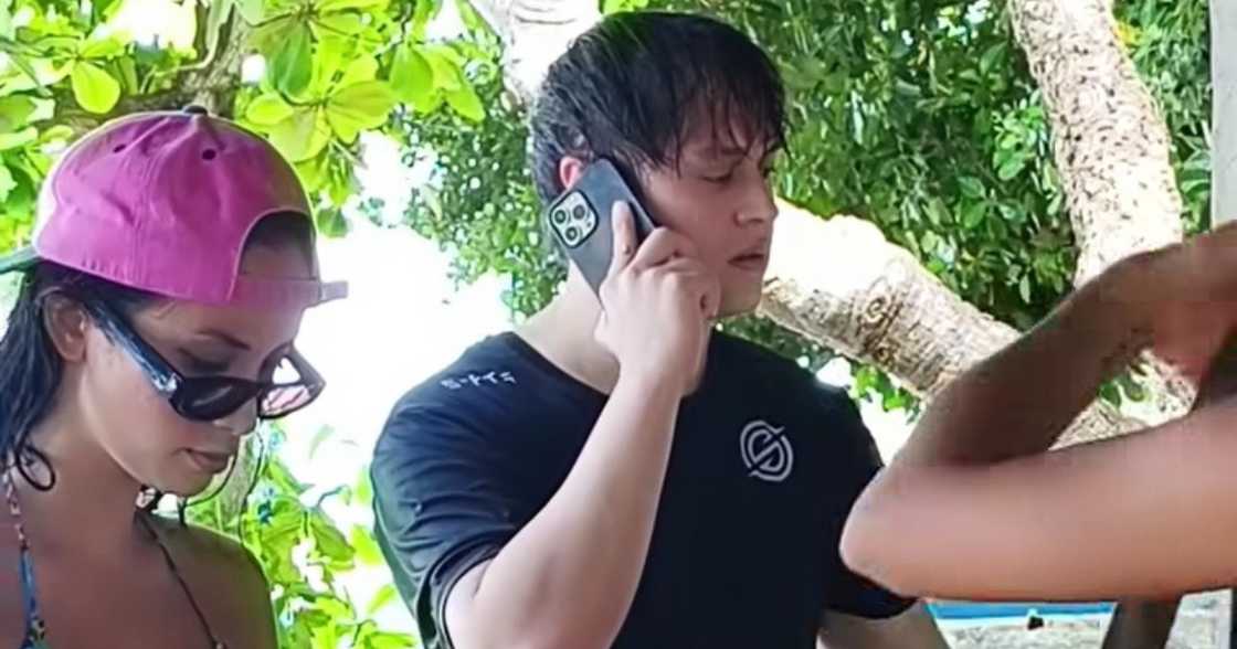 Enrique Gil, Franki Russell seen together on beach trip in Bohol (Screenshot from Natnat Wabe Vibes)