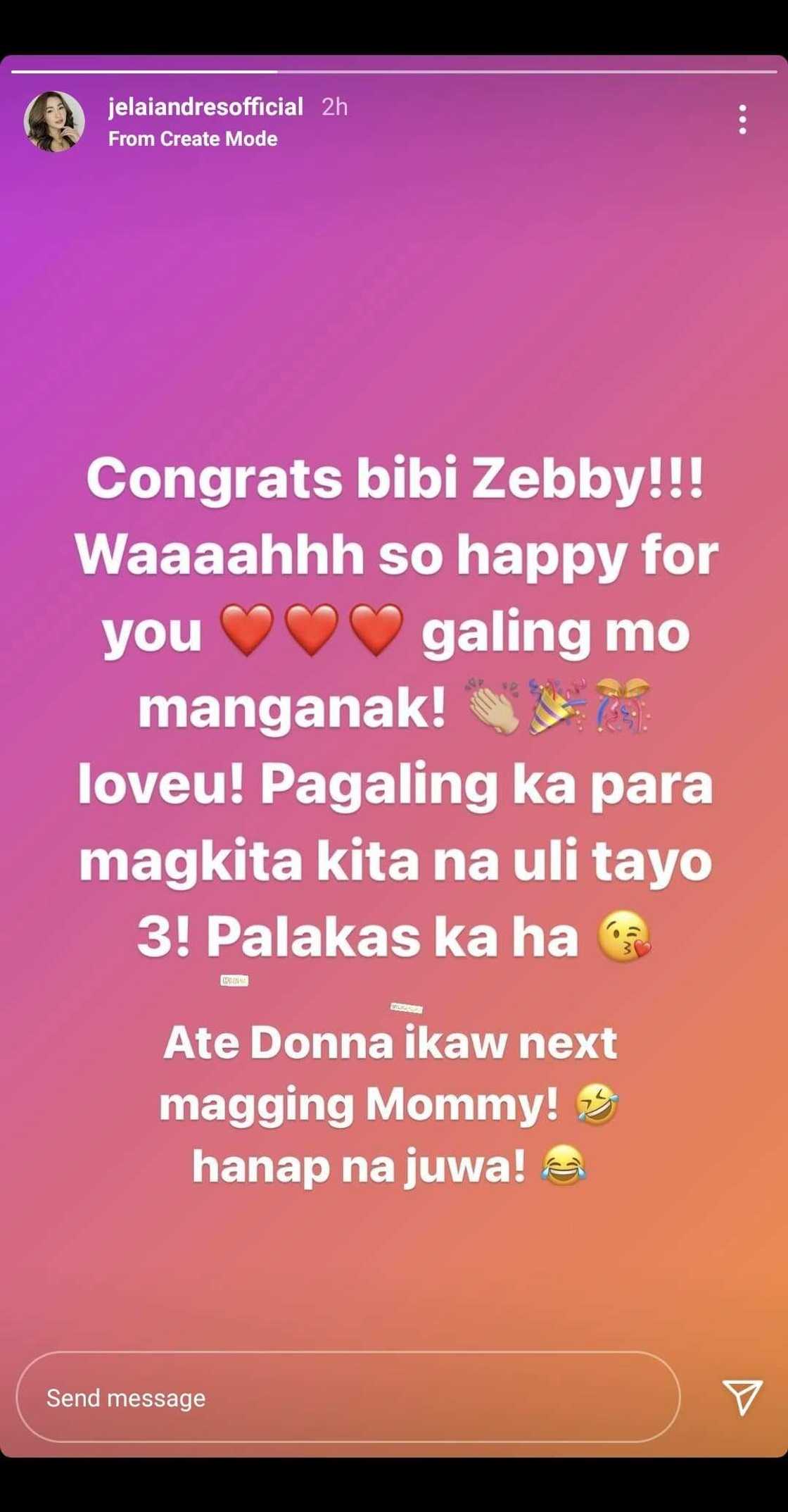 Jelai Andres posts sweet congratulatory message for Zeinab Harake