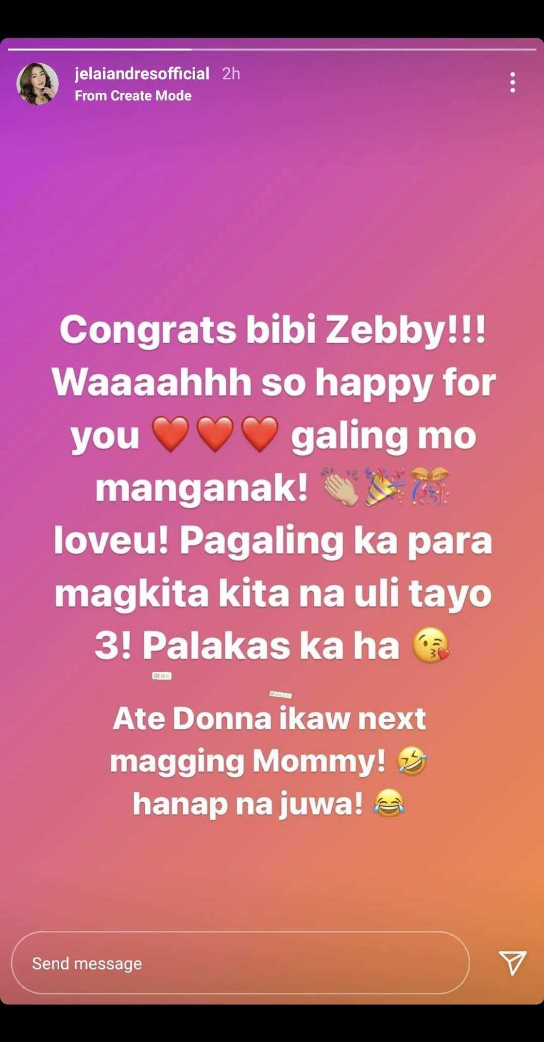 Jelai Andres posts sweet congratulatory message for Zeinab Harake Jelai Andres posts sweet congratulatory message for Zeinab Harake