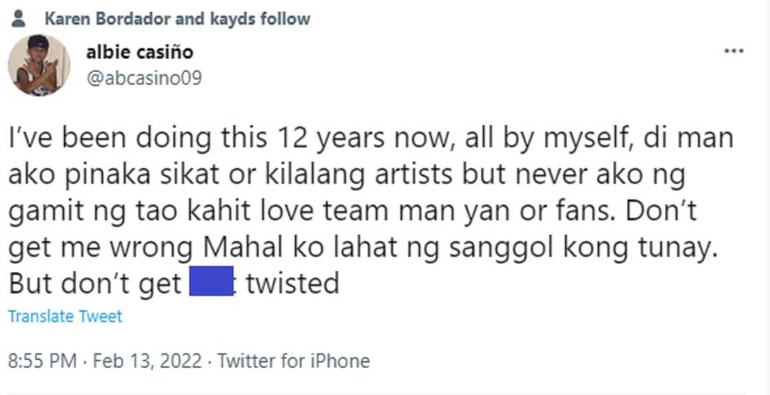 Albie Casiño, sinabing never siyang nanggamit ng kahit sino sa kanyang showbiz career Albie Casiño, sinabing never siyang nanggamit ng kahit sino sa kanyang showbiz career