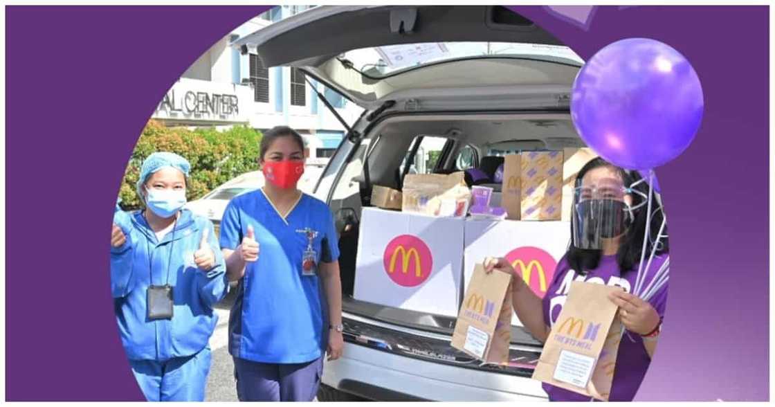 Medical frontliners, unang nakatanggap ng 'BTS meal' bago pa ang launching nito sa Pilipinas Medical frontliners, unang nakatanggap ng 'BTS meal' bago pa ang launching nito sa Pilipinas